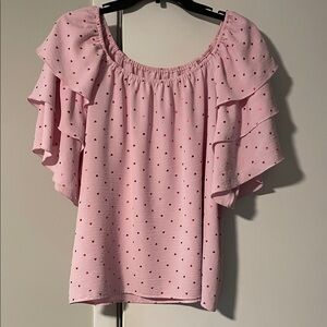 Pink Ruffled Women's Top